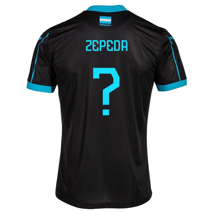 キッズフットボールホンジュラスMelquizedeck Zepeda#0黒アウェイシャツ24-26ジャージーユニフォーム