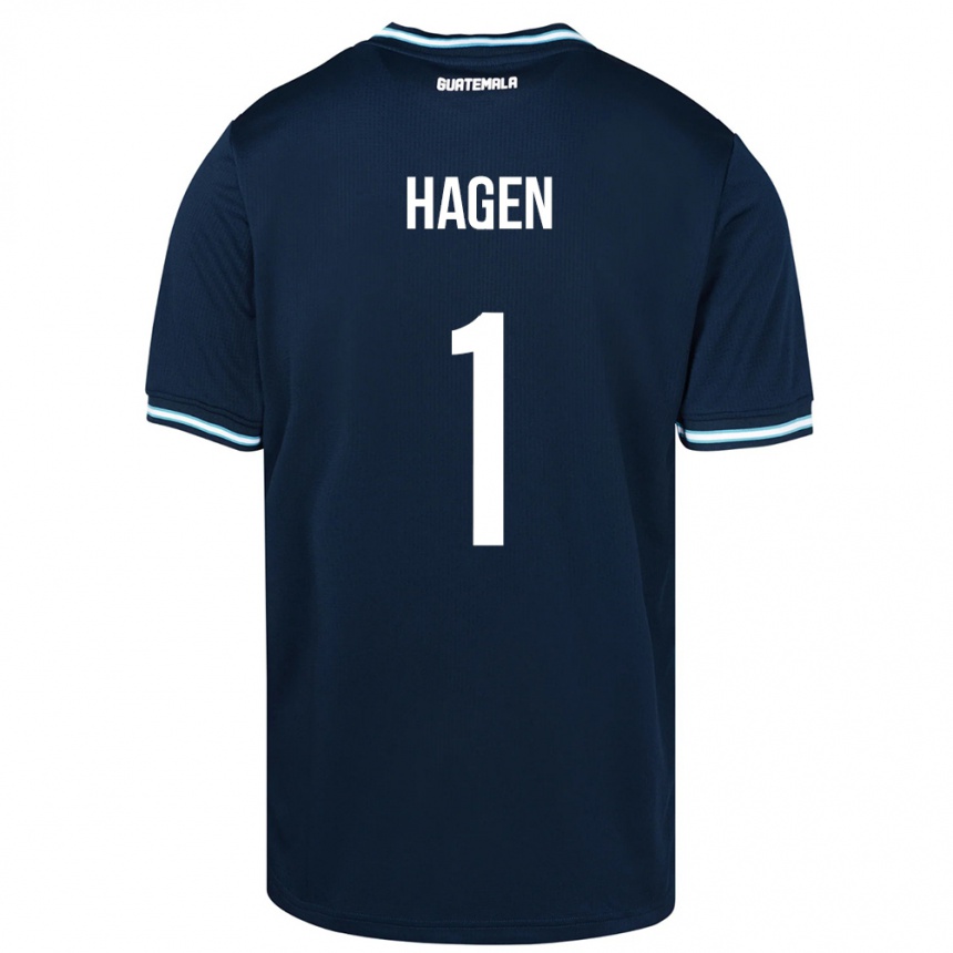 キッズフットボールグアテマラニコラス・ハーゲン#1青アウェイシャツ24-26ジャージーユニフォーム