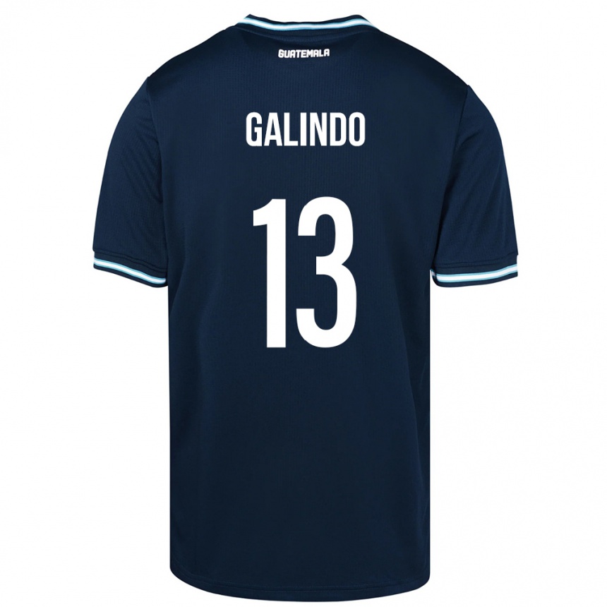 キッズフットボールグアテマラAlejandro Galindo#13青アウェイシャツ24-26ジャージーユニフォーム