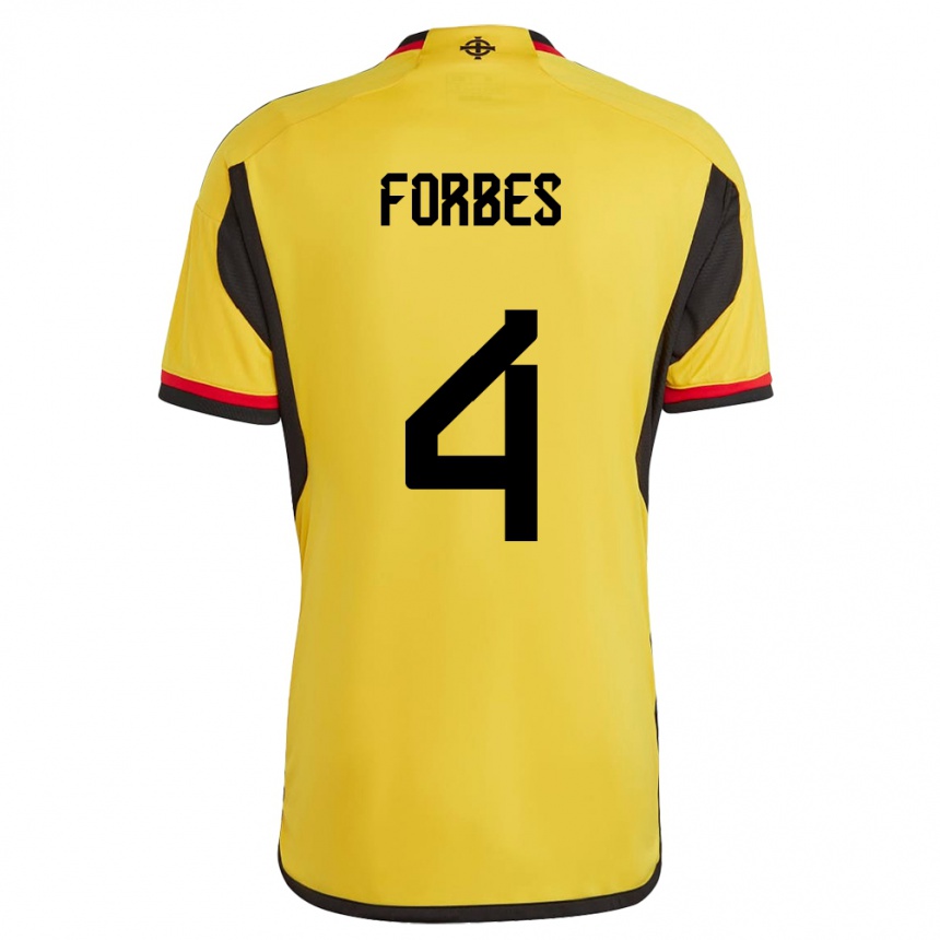 キッズフットボール北アイルランドMichael Forbes#4白アウェイシャツ24-26ジャージーユニフォーム