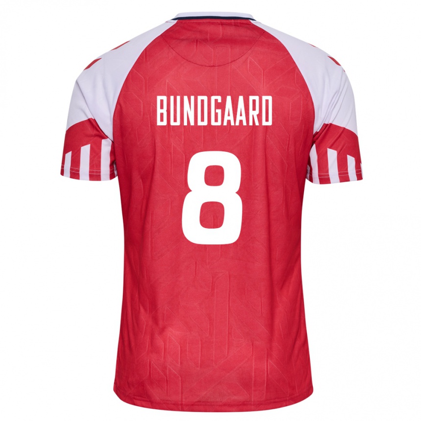 メンズフットボールデンマークフィリップ・バンドガード#8赤ホームシャツ24-26ジャージーユニフォーム