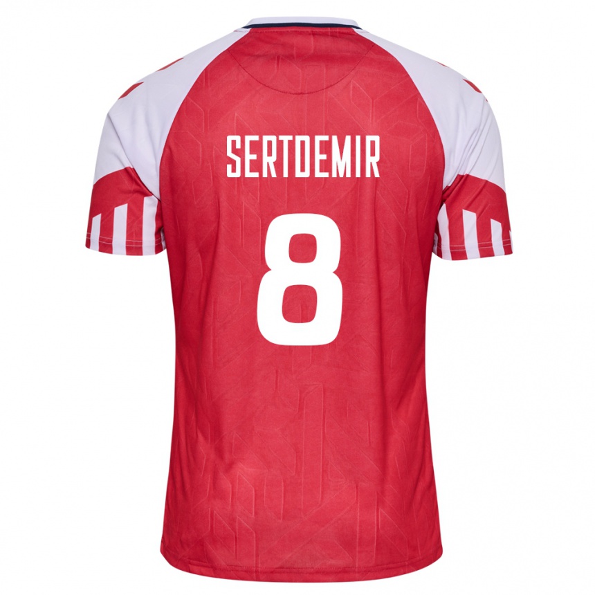 メンズフットボールデンマークシダン・セルトデミル#8赤ホームシャツ24-26ジャージーユニフォーム