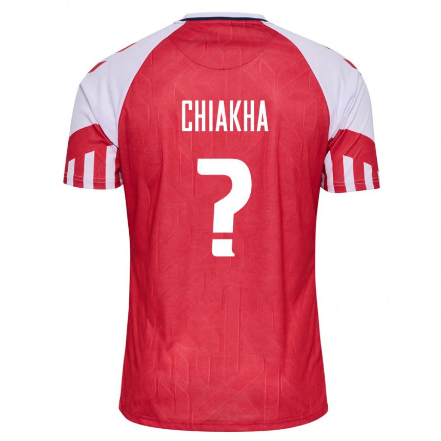 メンズフットボールデンマークアミン・チアカ#0赤ホームシャツ24-26ジャージーユニフォーム