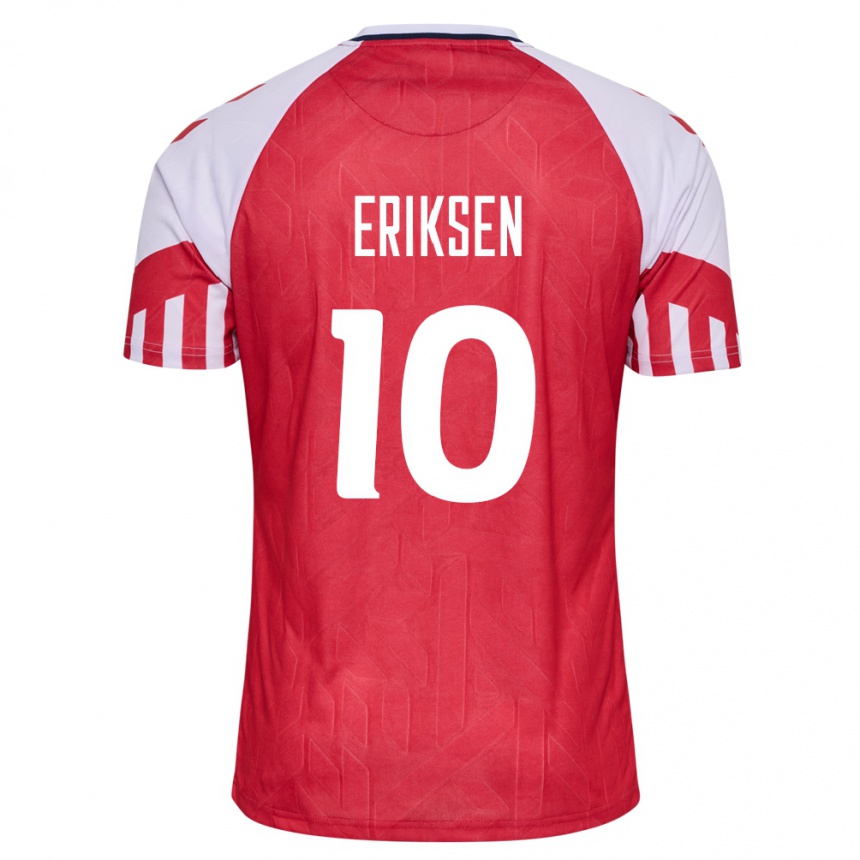 メンズフットボールデンマーククリスティアン・エリクセン#10赤ホームシャツ24-26ジャージーユニフォーム