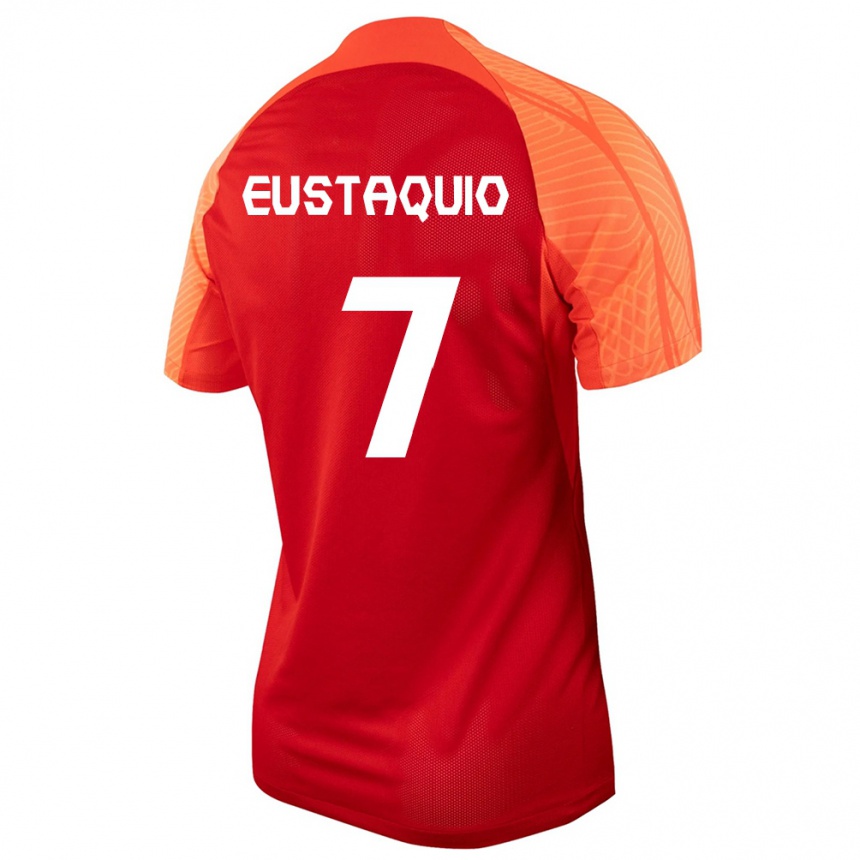 メンズフットボールカナダステファン・エウスタキオ#7オレンジホームシャツ24-26ジャージーユニフォーム