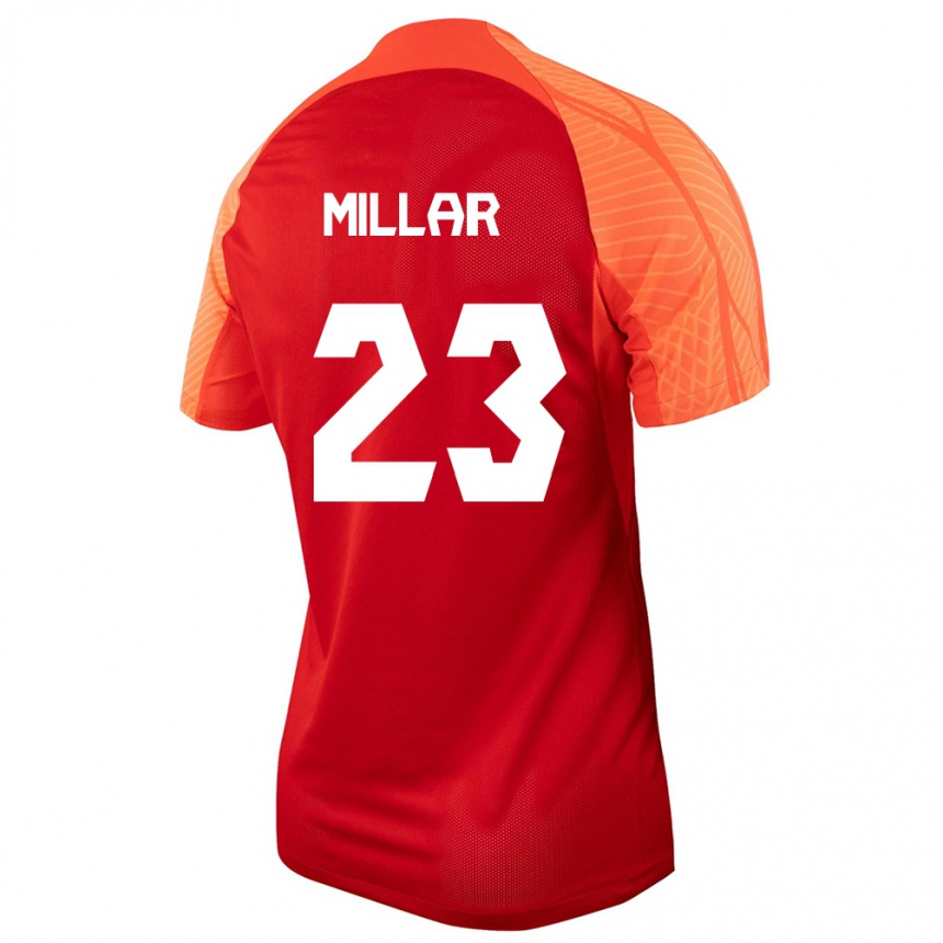 メンズフットボールカナダリアム・ミラー#23オレンジホームシャツ24-26ジャージーユニフォーム