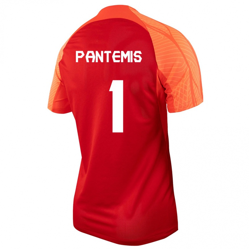 メンズフットボールカナダジェームズ・パンテミス#1オレンジホームシャツ24-26ジャージーユニフォーム