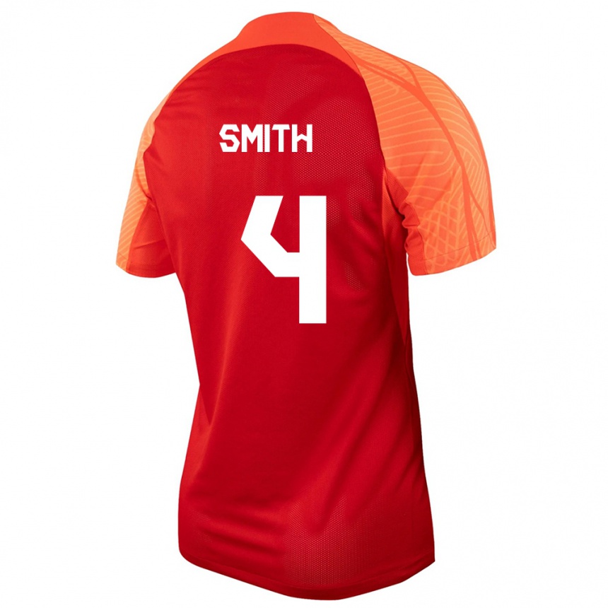 メンズフットボールカナダジャスティン・スミス#4オレンジホームシャツ24-26ジャージーユニフォーム