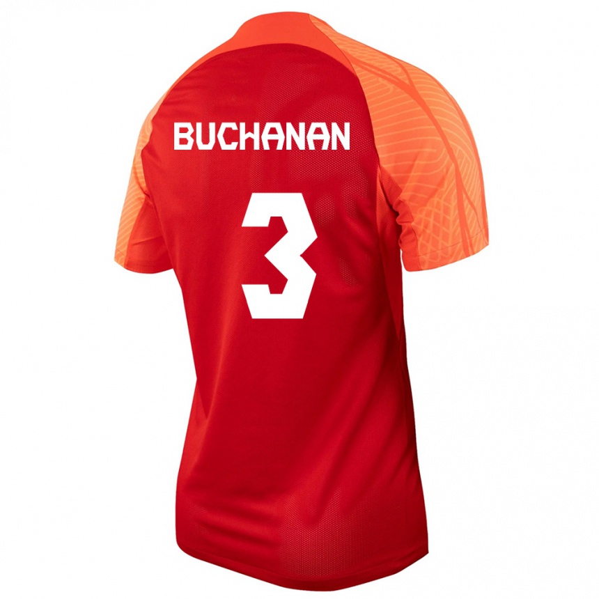 メンズフットボールカナダカデイシャ・ブキャナン#3オレンジホームシャツ24-26ジャージーユニフォーム