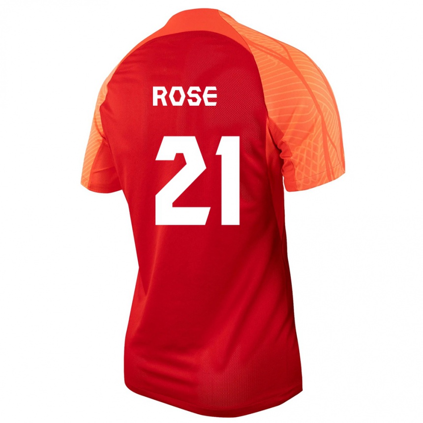 メンズフットボールカナダジェイドローズ#21オレンジホームシャツ24-26ジャージーユニフォーム