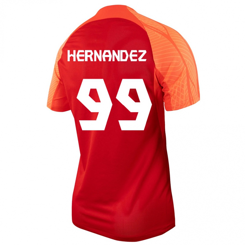 メンズフットボールカナダJeneva Hernandez Gray#99オレンジホームシャツ24-26ジャージーユニフォーム