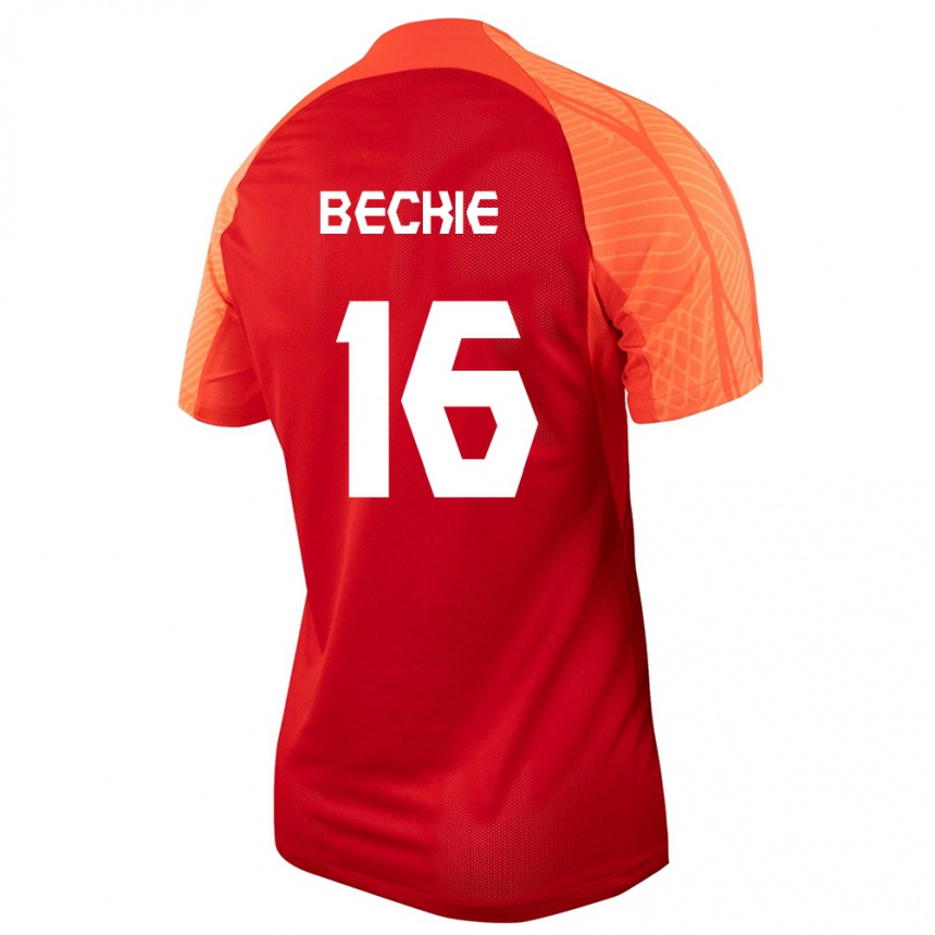メンズフットボールカナダジャニン・ベッキー#16オレンジホームシャツ24-26ジャージーユニフォーム