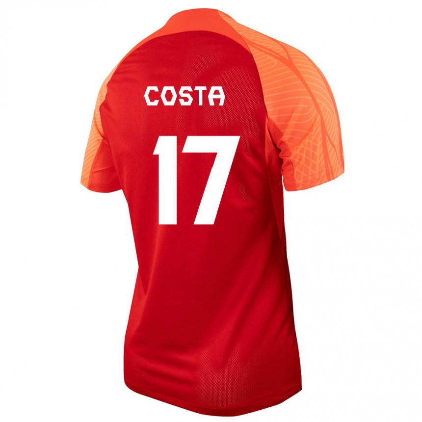 メンズフットボールカナダジェシー・ニコラス・コスタ#17オレンジホームシャツ24-26ジャージーユニフォーム