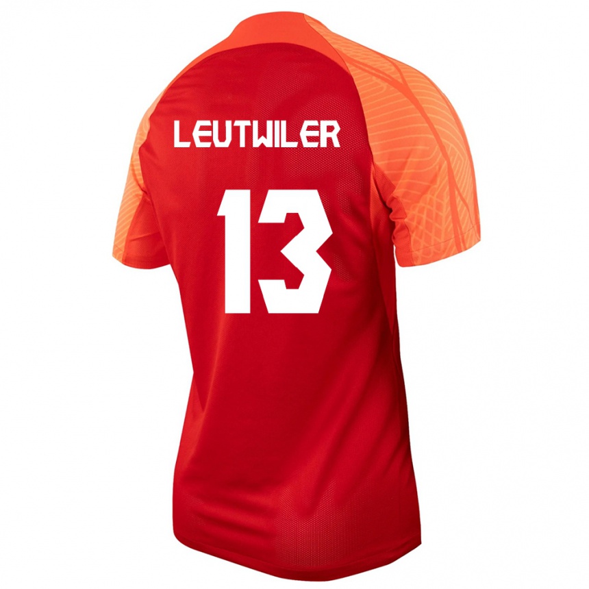 メンズフットボールカナダジェイソン・ロイトヴィラー #13オレンジホームシャツ24-26ジャージーユニフォーム