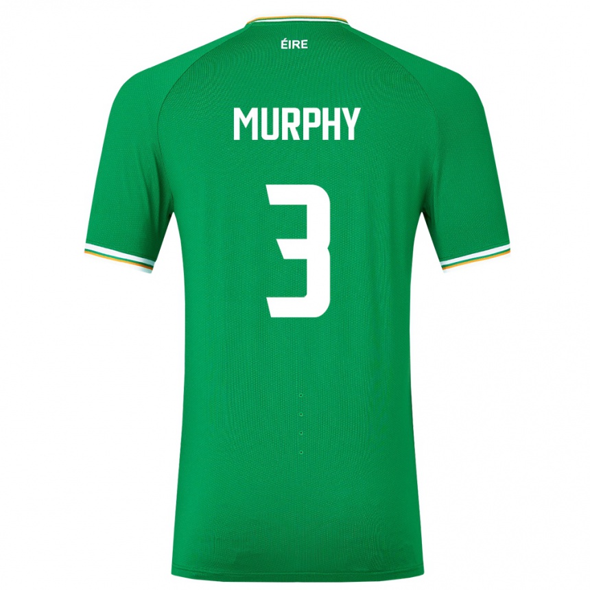 メンズフットボールアイルランド島アレックス・マーフィー #3緑ホームシャツ24-26ジャージーユニフォーム