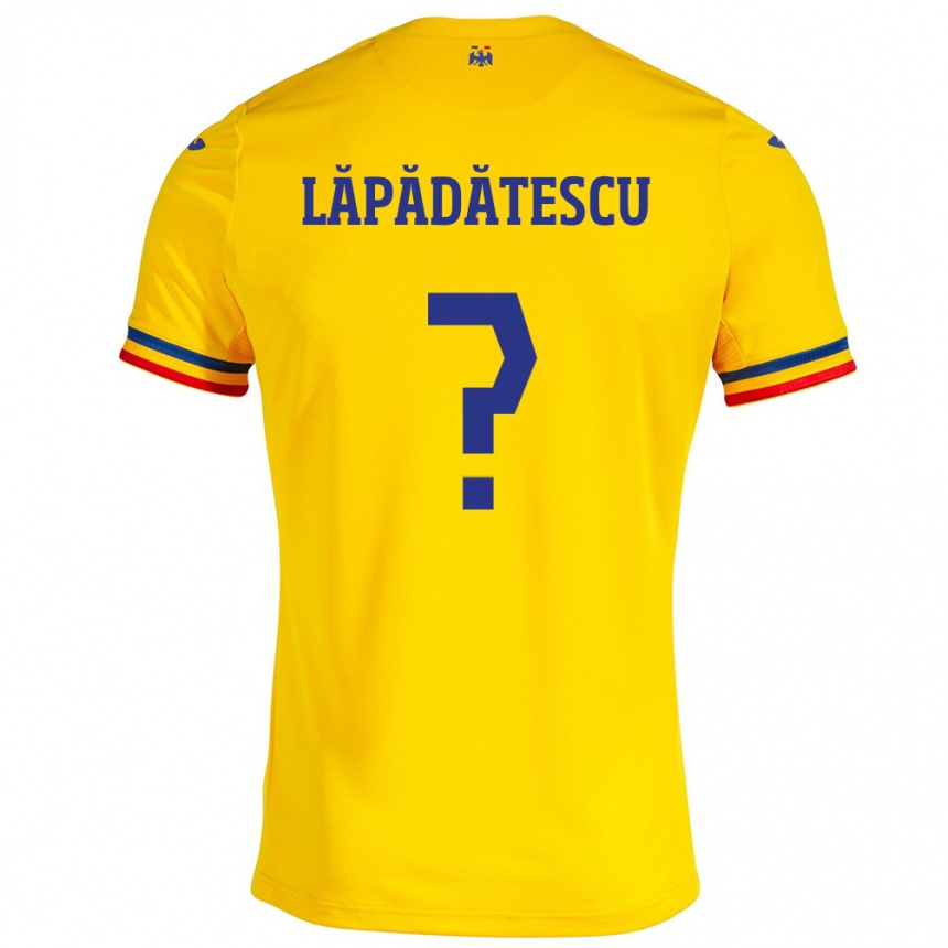メンズフットボールルーマニアロバート・ミハイ・ラパダテスク#0イエローホームシャツ24-26ジャージーユニフォーム