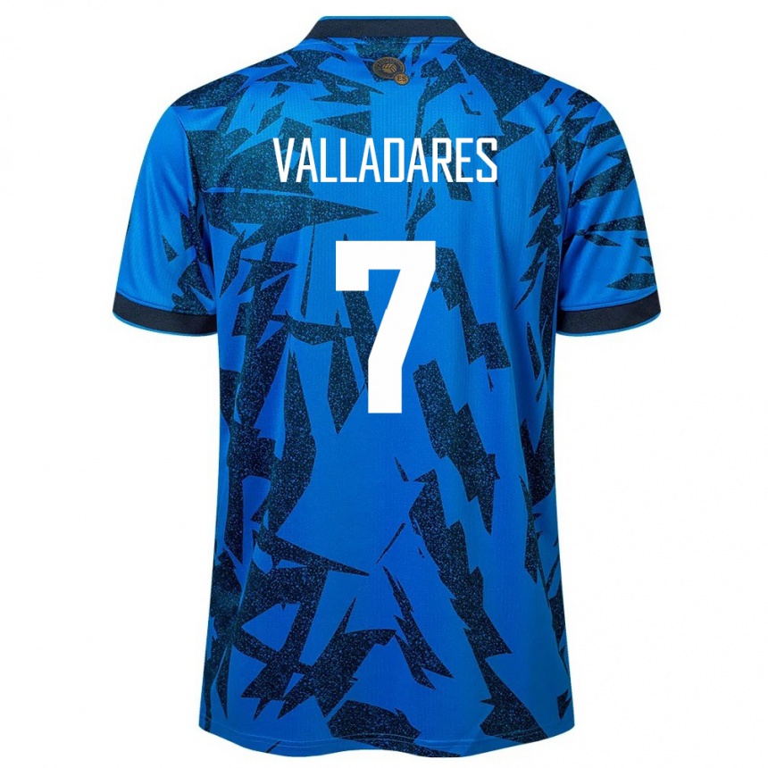 メンズフットボールエルサルバドルジェフェルソン・バジャダレス#7青ホームシャツ24-26ジャージーユニフォーム