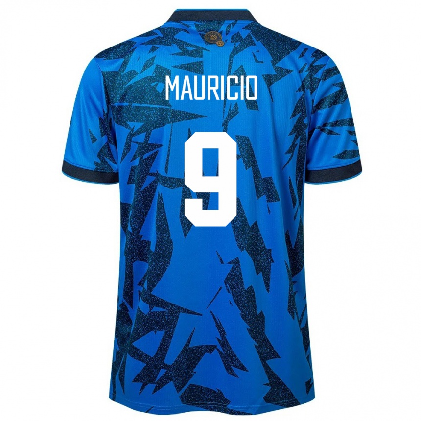 メンズフットボールエルサルバドルエマーソン・サウル・マウリシオ・アキーノ#9青ホームシャツ24-26ジャージーユニフォーム