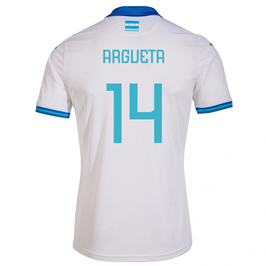 メンズフットボールホンジュラスカルロス・アルゲタ#14白ホームシャツ24-26ジャージーユニフォーム
