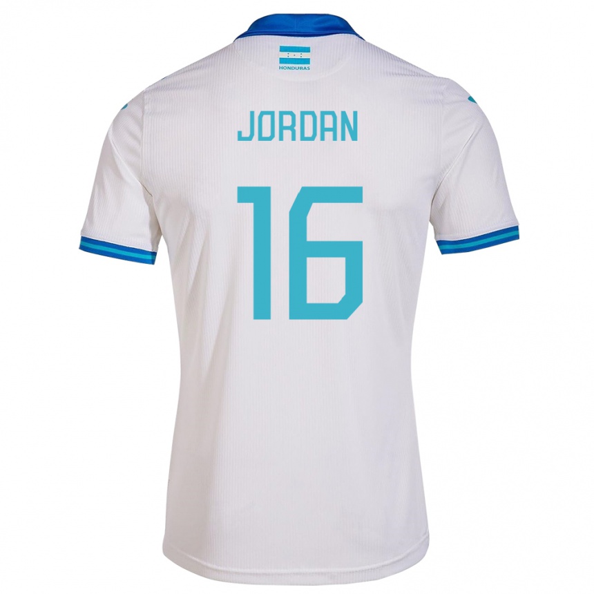 メンズフットボールホンジュラスJordan García#16白ホームシャツ24-26ジャージーユニフォーム