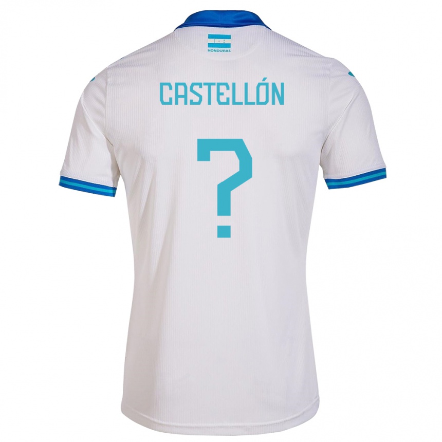 メンズフットボールホンジュラスIngris Castellón#0白ホームシャツ24-26ジャージーユニフォーム