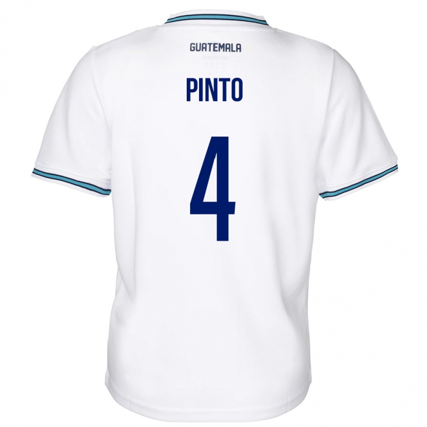 メンズフットボールグアテマラホセ・カルロス・ピント#4白ホームシャツ24-26ジャージーユニフォーム