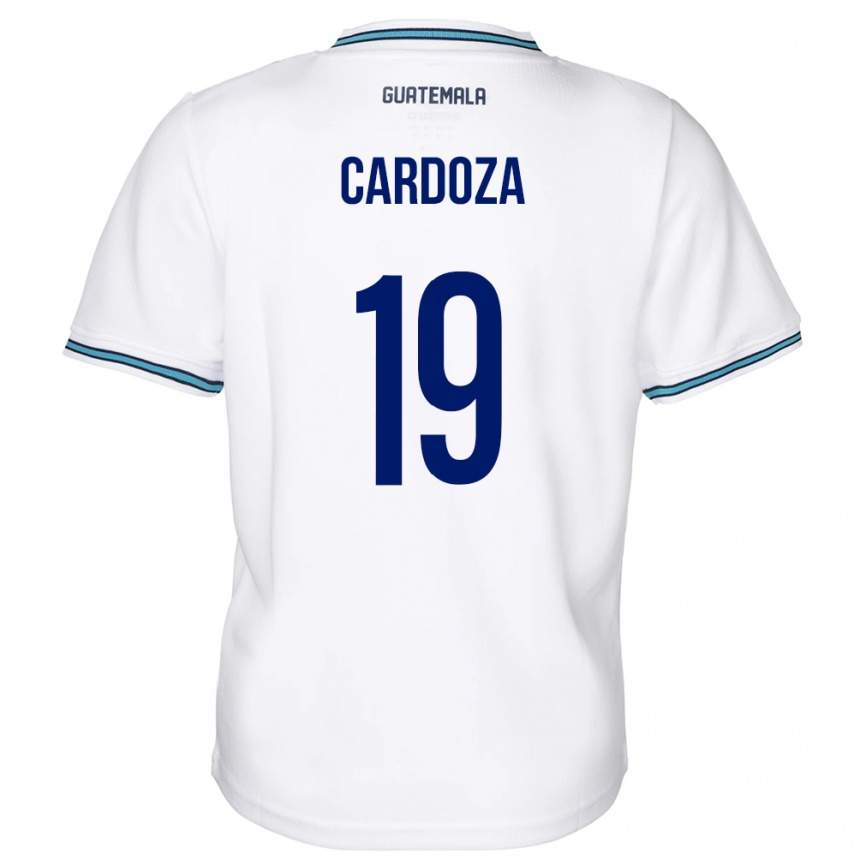 メンズフットボールグアテマラエルマー・カルドーサ#19白ホームシャツ24-26ジャージーユニフォーム