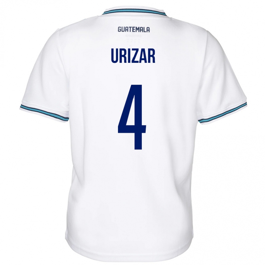 メンズフットボールグアテマラJeshua Urizar#4白ホームシャツ24-26ジャージーユニフォーム