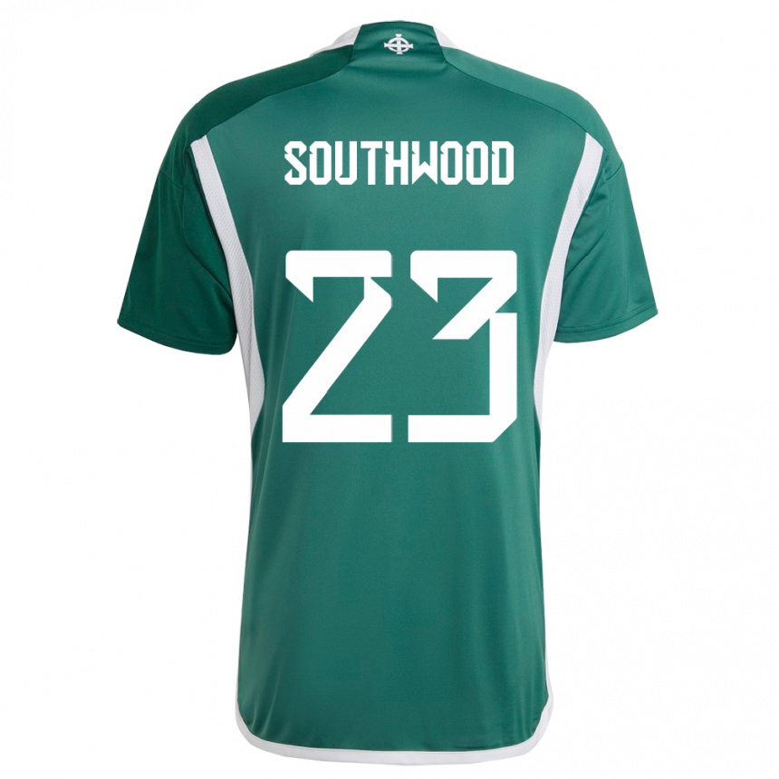 メンズフットボール北アイルランドルーク・サウスウッド#23緑ホームシャツ24-26ジャージーユニフォーム