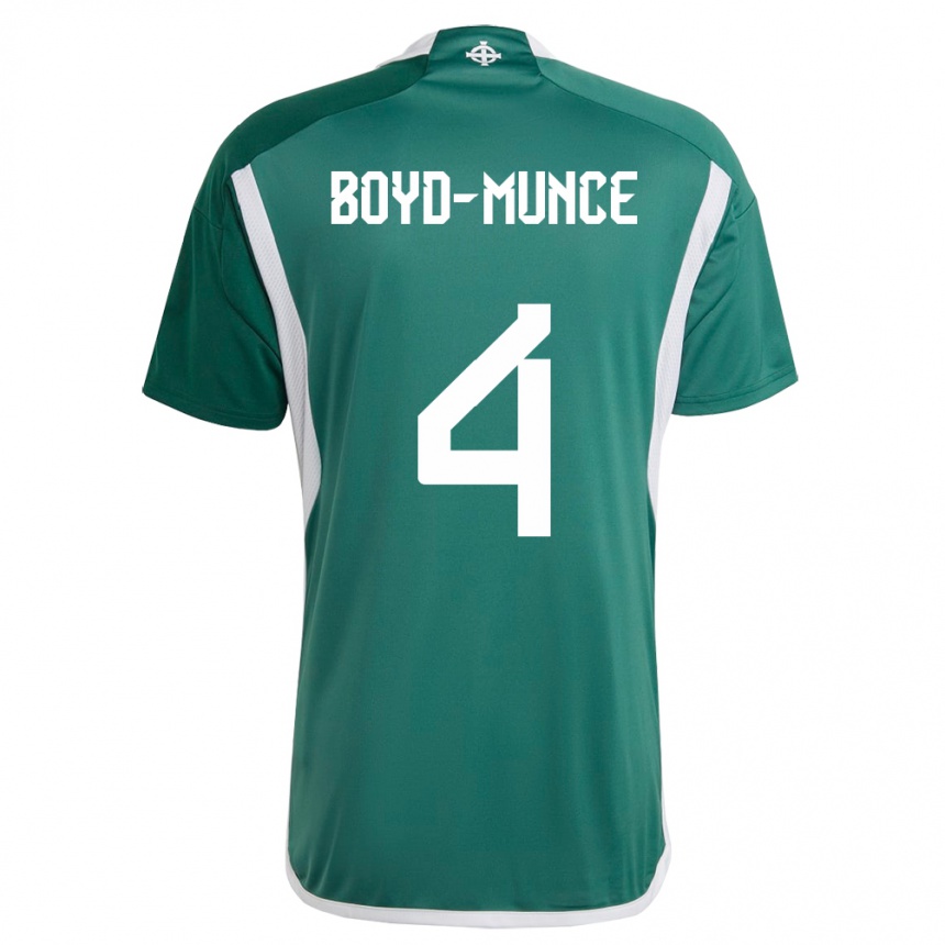 メンズフットボール北アイルランドコーラン・ボイド・マンス#4緑ホームシャツ24-26ジャージーユニフォーム