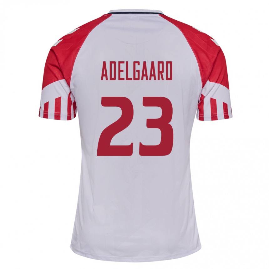 メンズフットボールデンマークアスク・アーデルガード#23白アウェイシャツ24-26ジャージーユニフォーム