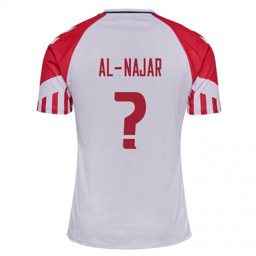 メンズフットボールデンマークアリ・アル・ナジャール#0白アウェイシャツ24-26ジャージーユニフォーム