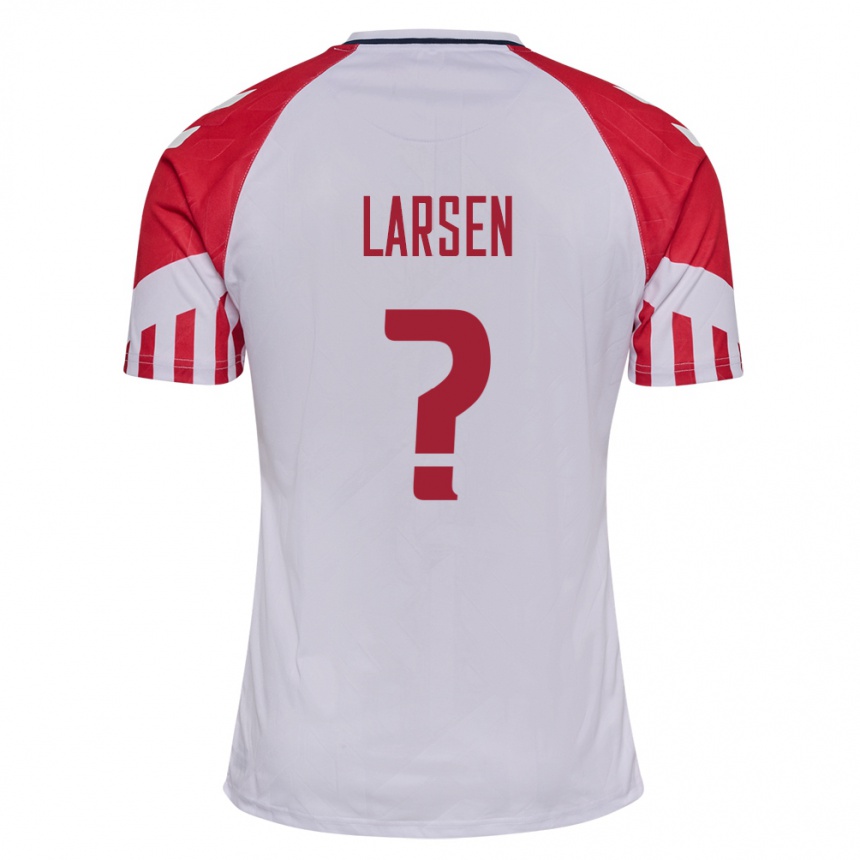 メンズフットボールデンマークサンダー・ラーセン#0白アウェイシャツ24-26ジャージーユニフォーム