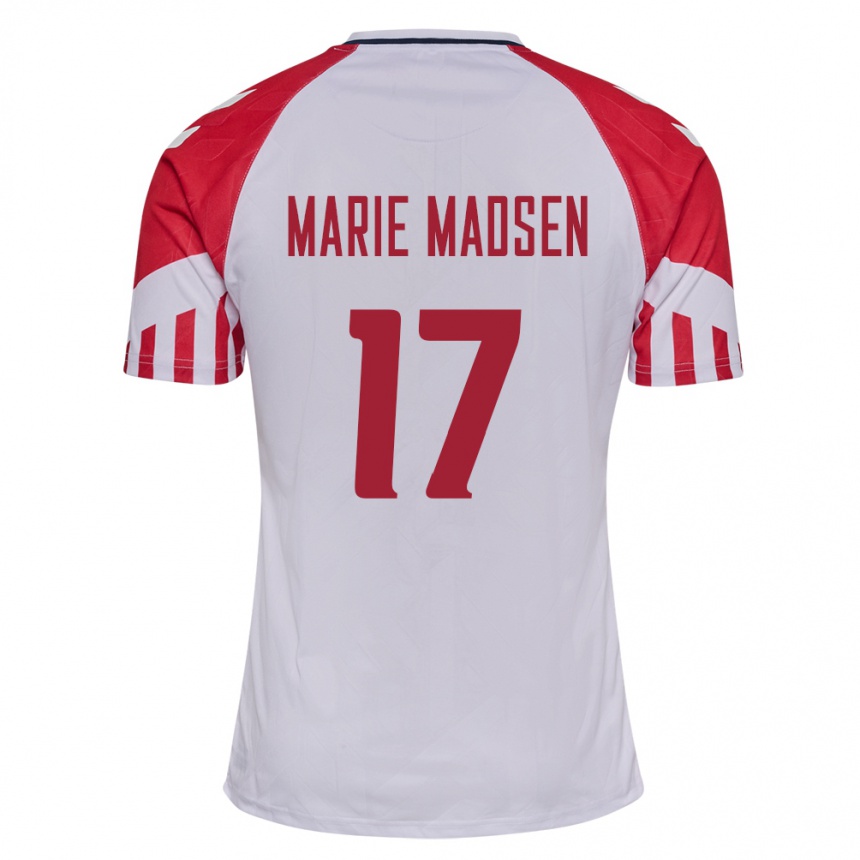 メンズフットボールデンマークリッケ・マドセン#17白アウェイシャツ24-26ジャージーユニフォーム