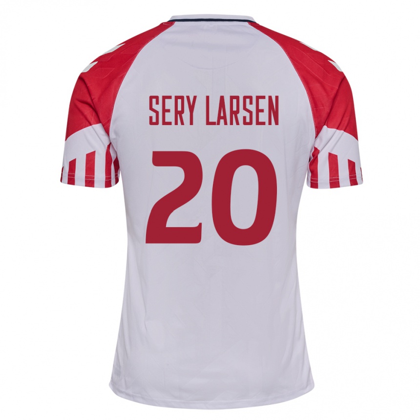 メンズフットボールデンマークヤーフェット・セリー#20白アウェイシャツ24-26ジャージーユニフォーム
