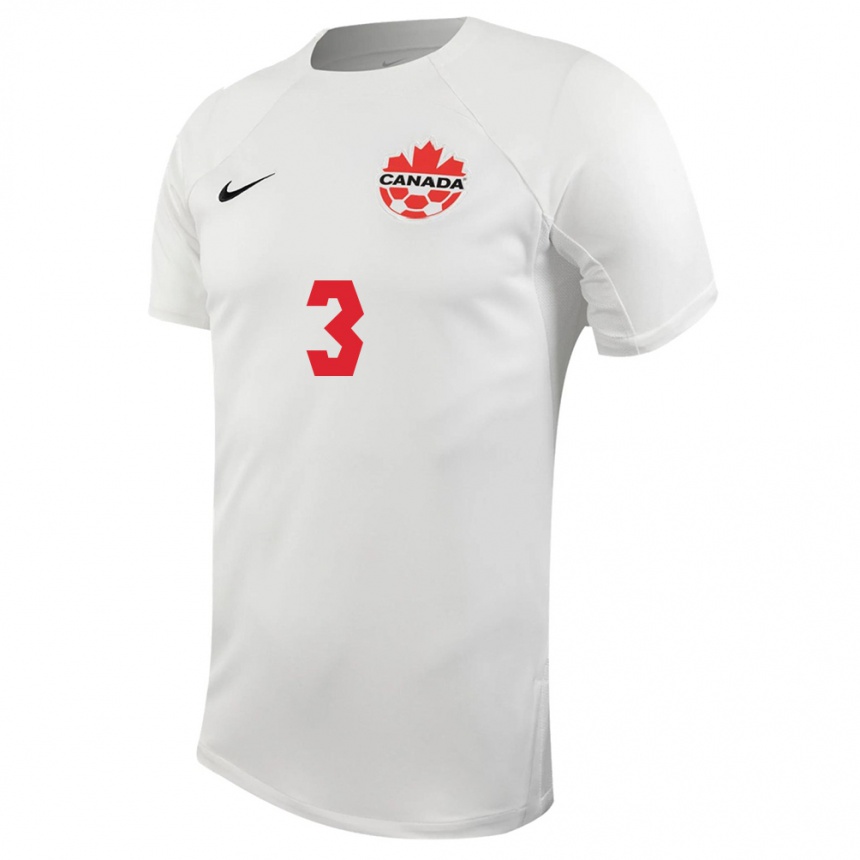 メンズフットボールカナダカデイシャ・ブキャナン#3白アウェイシャツ24-26ジャージーユニフォーム