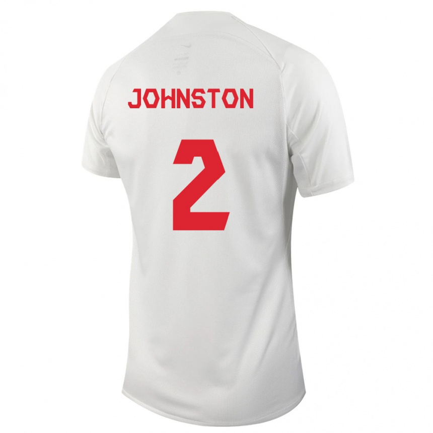 メンズフットボールカナダアリスター・ジョンストン#2白アウェイシャツ24-26ジャージーユニフォーム