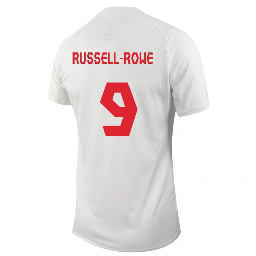 メンズフットボールカナダジェイセン・ラッセル・ロウ#9白アウェイシャツ24-26ジャージーユニフォーム