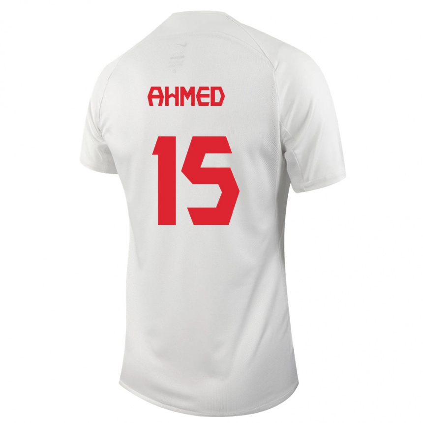 メンズフットボールカナダアリ・アーメド#15白アウェイシャツ24-26ジャージーユニフォーム