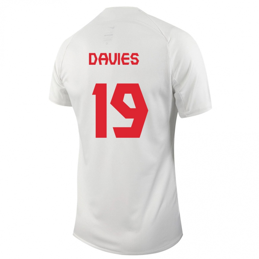 メンズフットボールカナダアルフォンソ・デイヴィス#19白アウェイシャツ24-26ジャージーユニフォーム