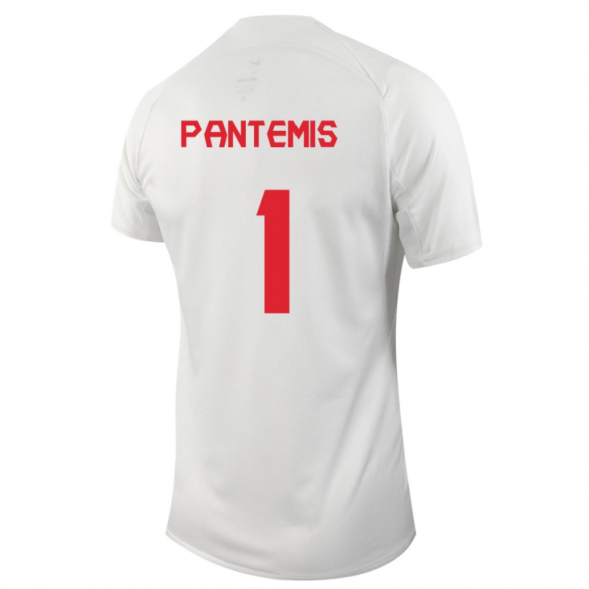 メンズフットボールカナダジェームズ・パンテミス#1白アウェイシャツ24-26ジャージーユニフォーム