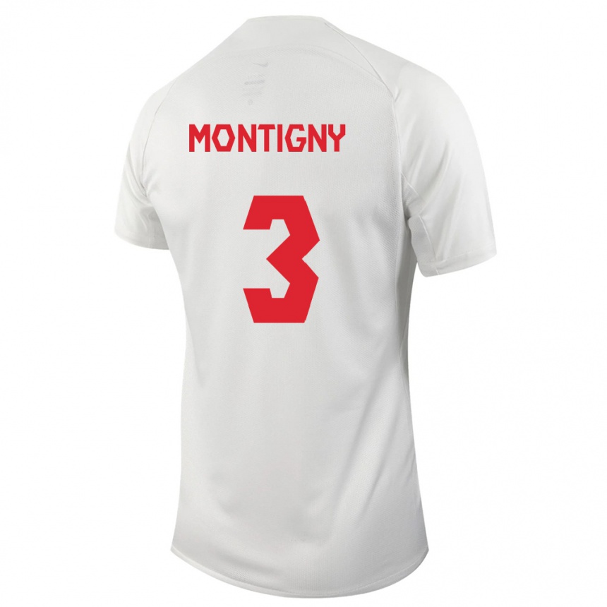 メンズフットボールカナダガエル・デ・モンチニー#3白アウェイシャツ24-26ジャージーユニフォーム