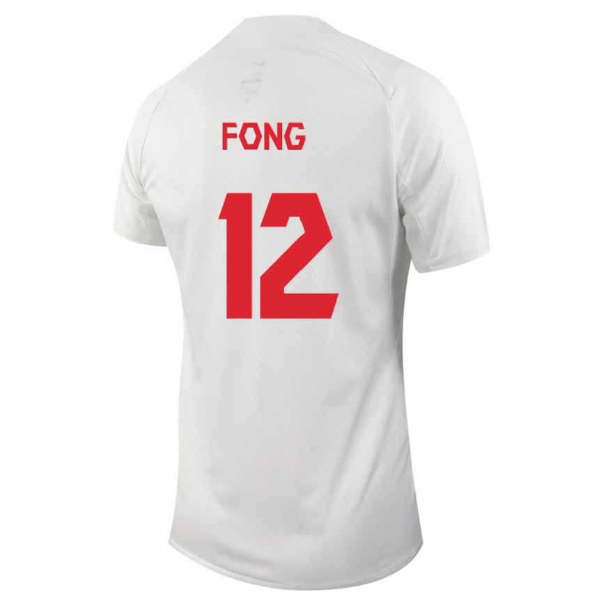 メンズフットボールカナダAidan Fong#12白アウェイシャツ24-26ジャージーユニフォーム