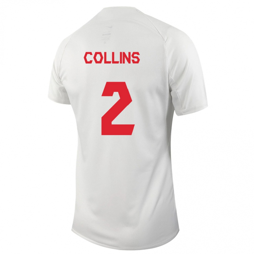 メンズフットボールカナダシドニー・コリンズ#2白アウェイシャツ24-26ジャージーユニフォーム