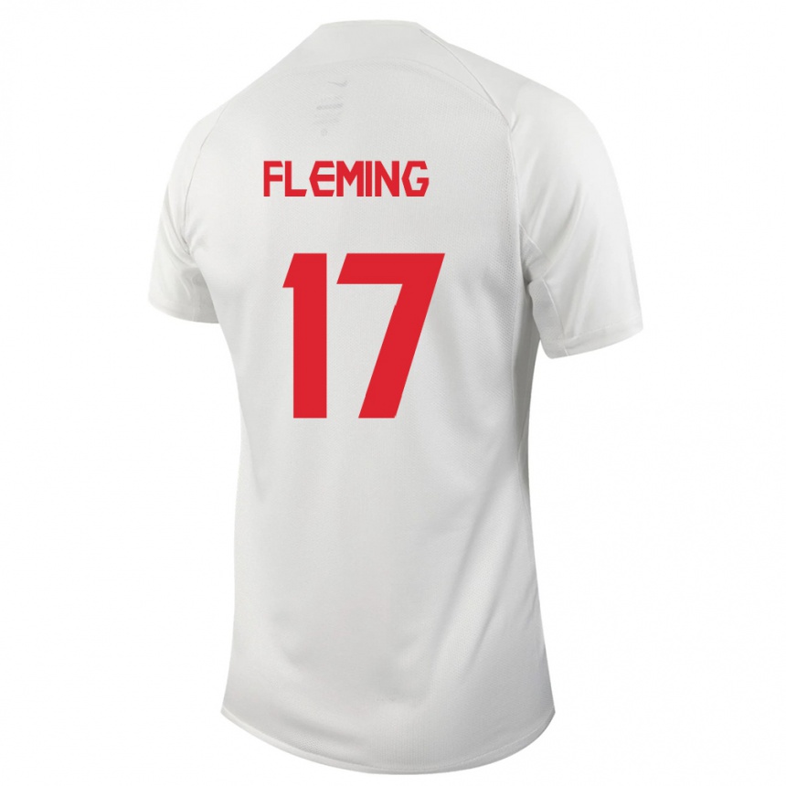 メンズフットボールカナダジェシー・フレミング#17白アウェイシャツ24-26ジャージーユニフォーム