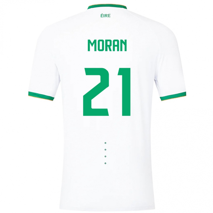 メンズフットボールアイルランド島アンディ・モラン#21白アウェイシャツ24-26ジャージーユニフォーム