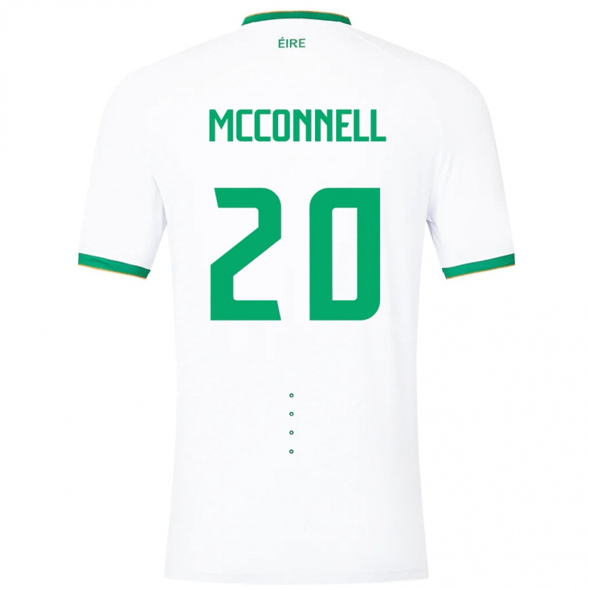 メンズフットボールアイルランド島Glenn Mcconnell#20白アウェイシャツ24-26ジャージーユニフォーム