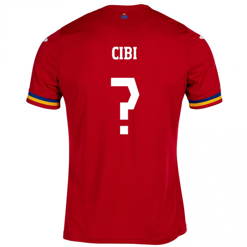 メンズフットボールルーマニアFabiano Cibi#0赤アウェイシャツ24-26ジャージーユニフォーム
