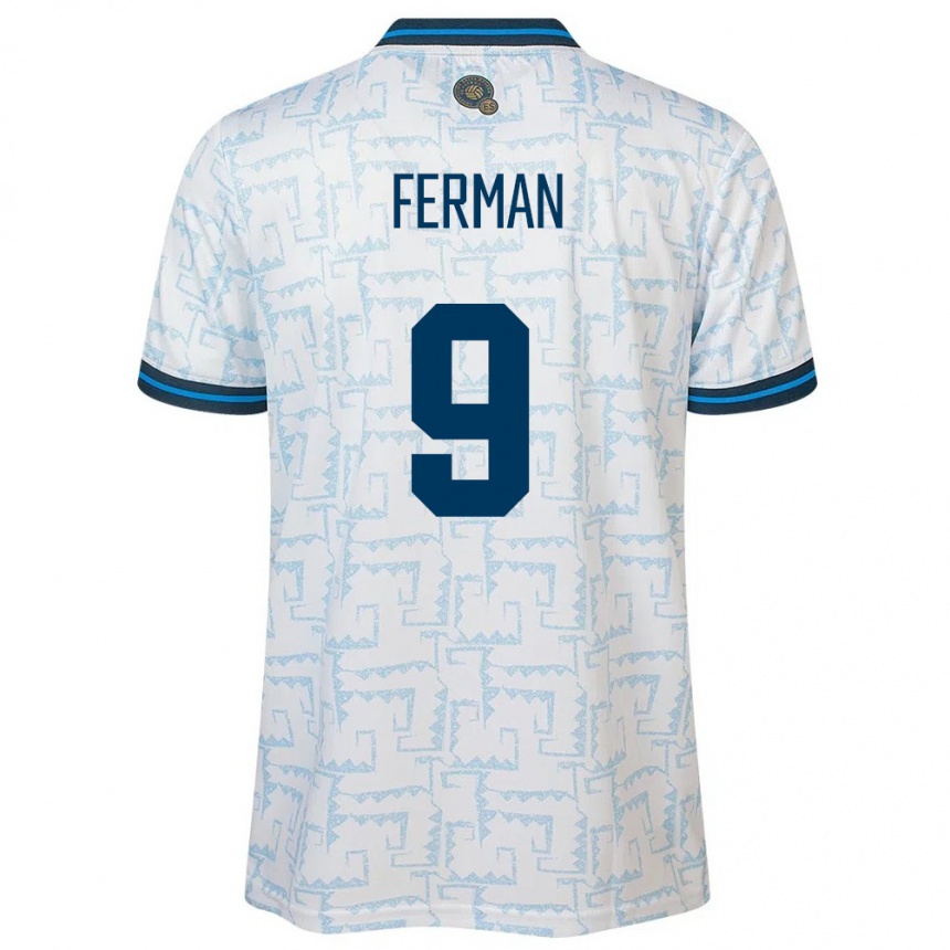 メンズフットボールエルサルバドルJavier Ferman#9白アウェイシャツ24-26ジャージーユニフォーム