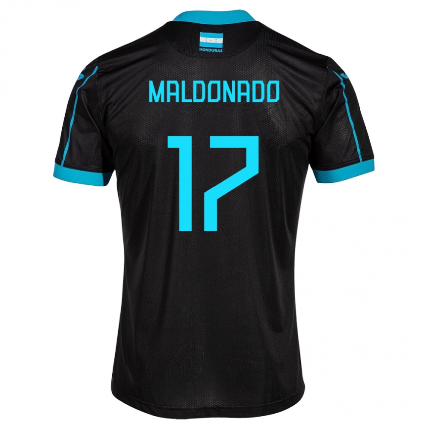メンズフットボールホンジュラスAxel Maldonado#17黒アウェイシャツ24-26ジャージーユニフォーム